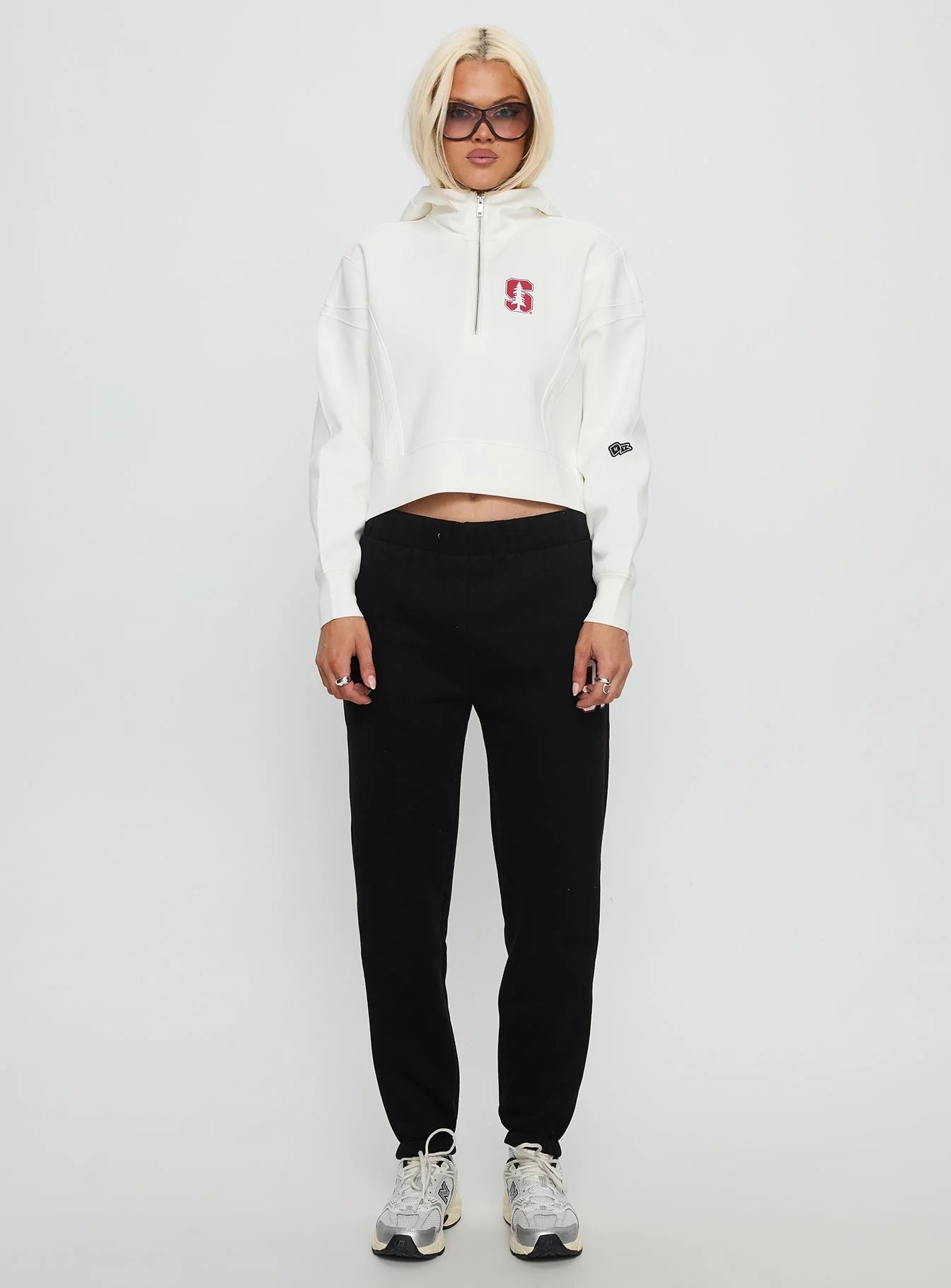 Stanford Buttersport Half-zip Hoodie White