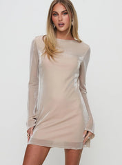 Supanova Open Back Mini Dress Champagne