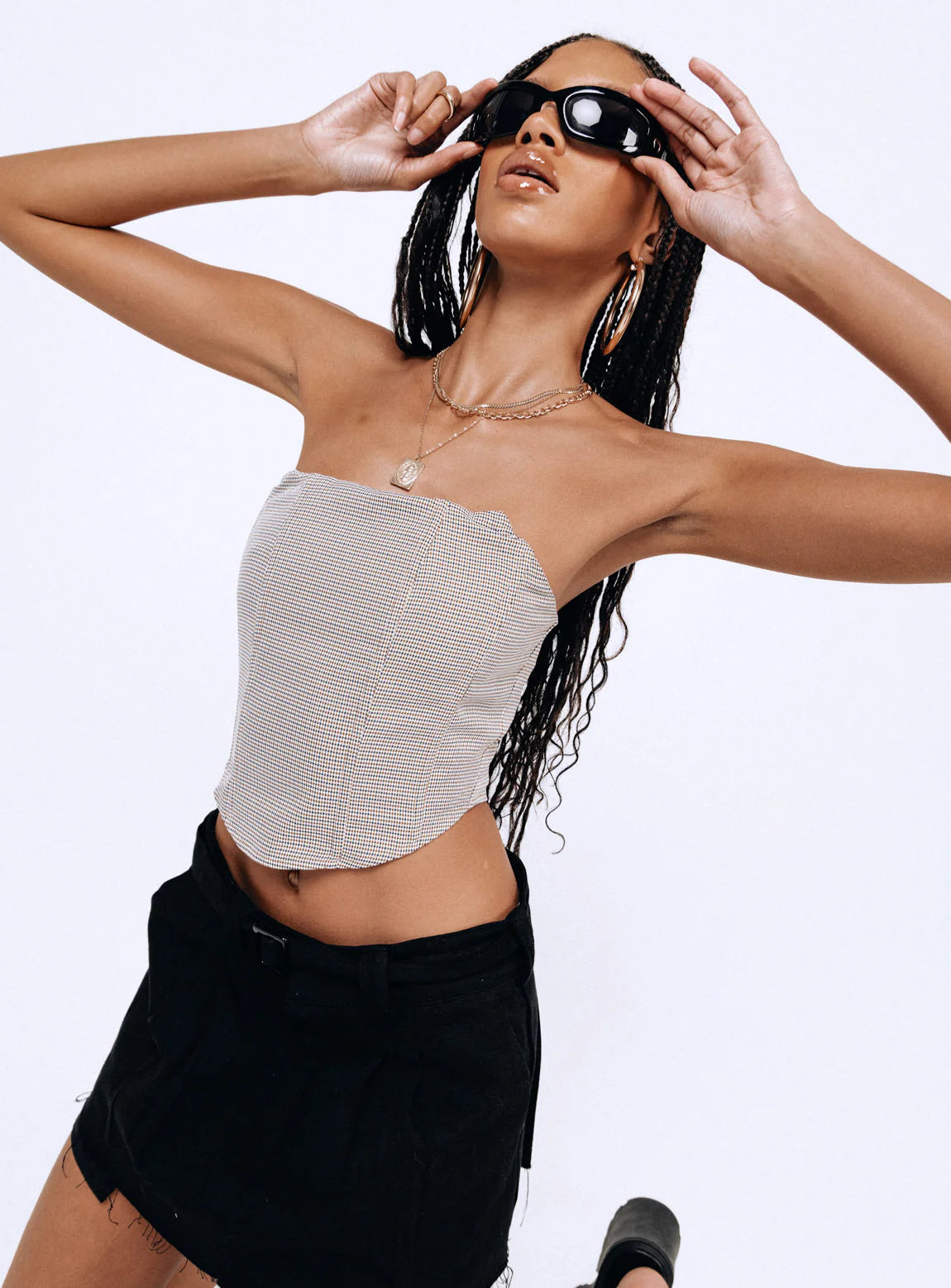 Halford Bustier Top Houndstooth