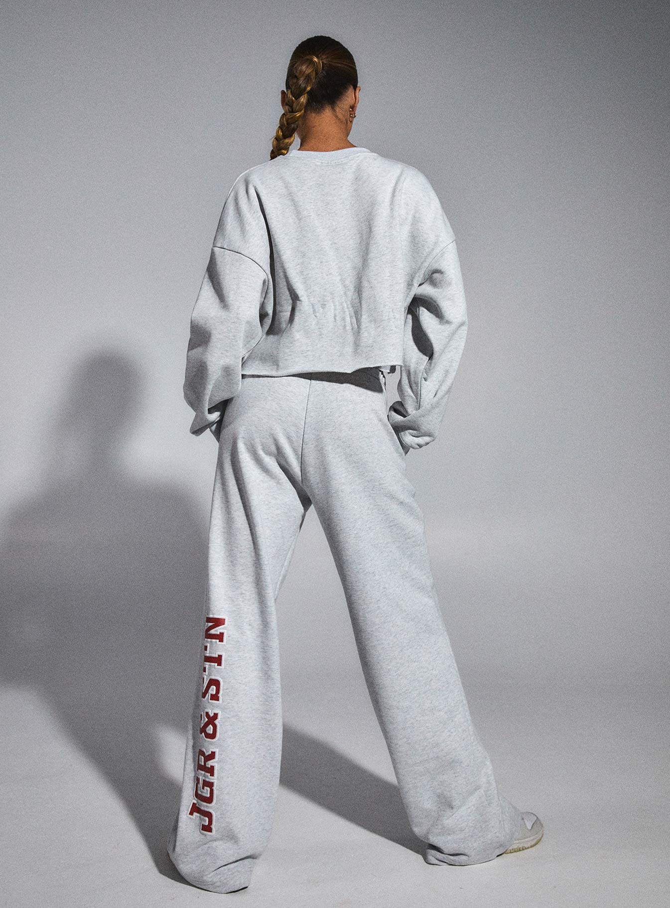 JGR & STN Double Play Trackies Snow Grey Marle