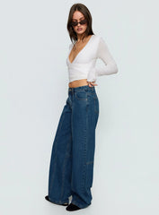 Lando Low Rise Straight Leg Jeans Mid Blue Wash