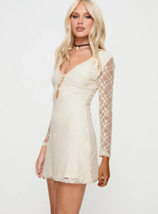 Kael Long Sleeve Mini Dress Cream