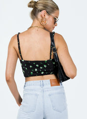 Symonds Corset Top Black / Floral