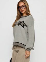 Star Track Graphic Jumper Grey