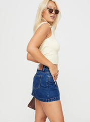 Nickei Denim Mini Skirt Mid Wash Tall
