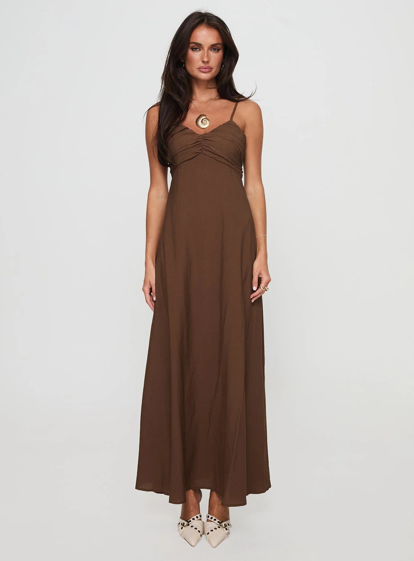 Neeka Maxi Dress Brown