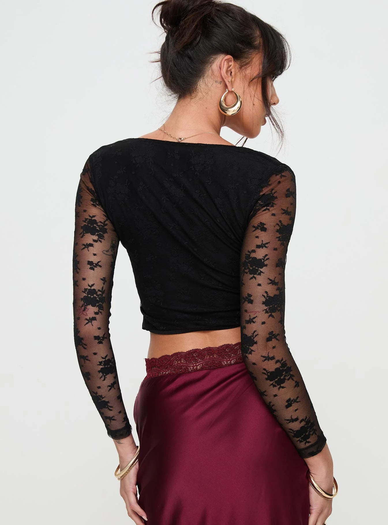 Lilting Long Sleeve Top Black