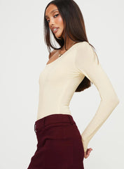 Fruelle Off The Shoulder Bodysuit Cream