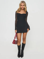 Colline Long Sleeve Mini Dress Black
