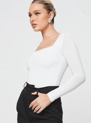 Crasey Long Sleeve Bodysuit White