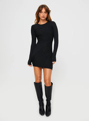 Dakara Long Sleeve Mini Dress Black