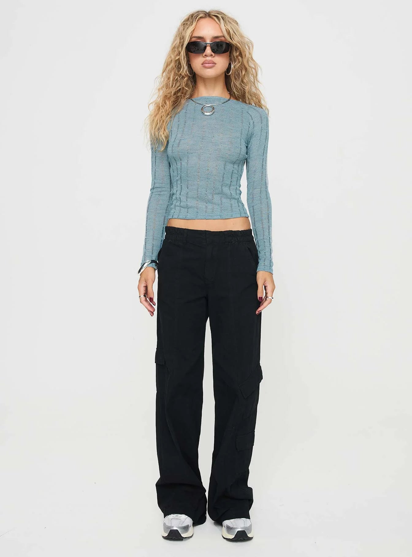 Oriton Long Sleeve Top Blue