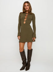 Dejonge Ring Mini Dress Olive