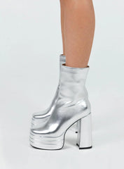 Ricardo Platform Ankle Boots Chrome