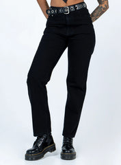 Raquelle Straight Leg Denim Jeans Black