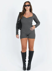 Huttley Knit Romper Grey