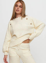 Susi Fluffy Knit Sweater Ivory
