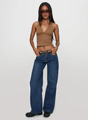 Everlong Mid Rise Wide Leg Jeans Dark Blue Wash