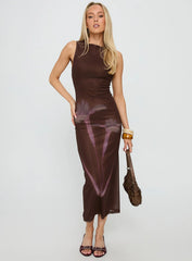 Fayola Maxi Dress Floral Brown