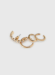 Life In Luxury Ear Cuff Set Gold