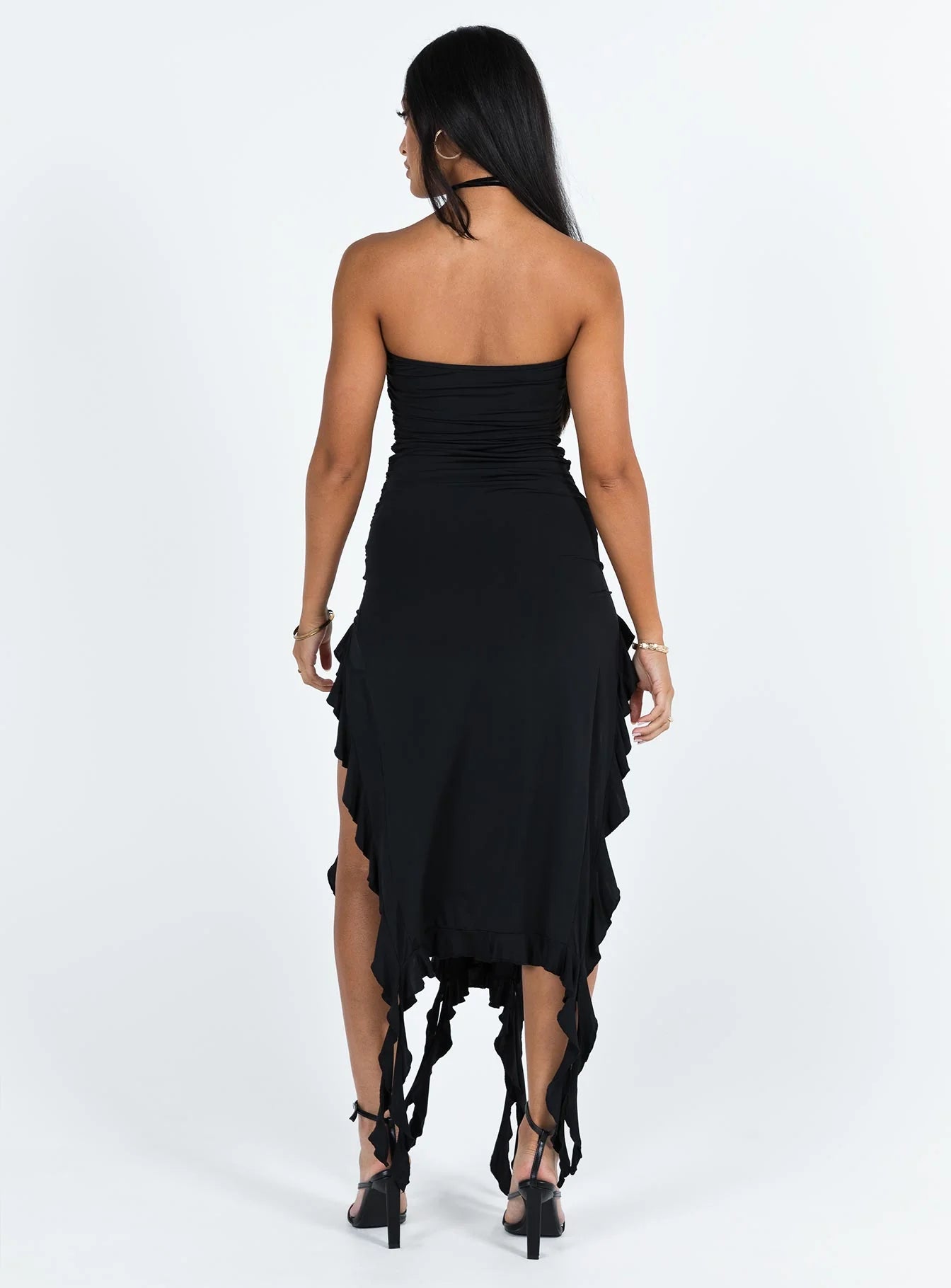 Rendezvous Strapless Midi Dress Licorice