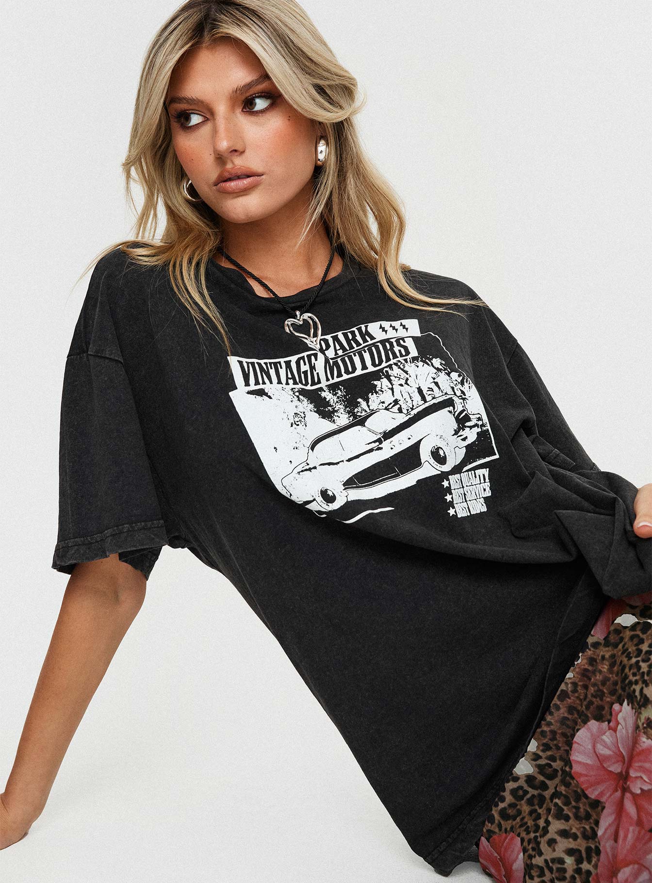 Electric Vintage Oversized Tee Black