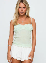 Money Maker Ruched Cami Top Aqua
