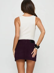 Paulette Denim Mini Skirt Currant