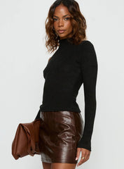 Normana Cold Shoulder Knit Top Black