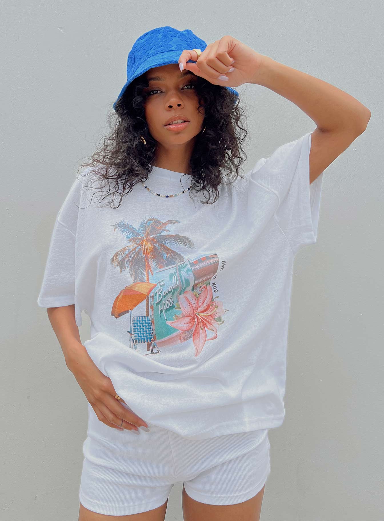 Vacay Oversized Tee White