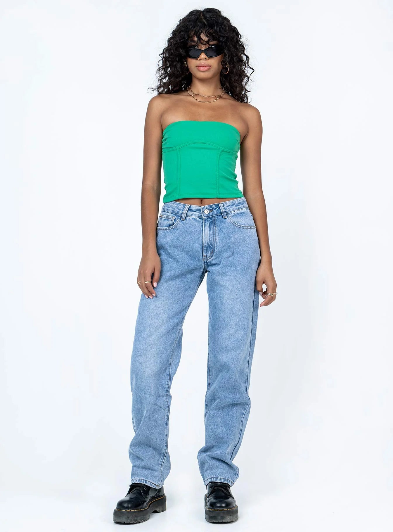 Zyra Strapless Top Green