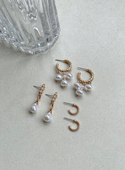 Pennard Pearl Earring Pack Gold / White