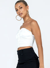 Cason Strapless Top White