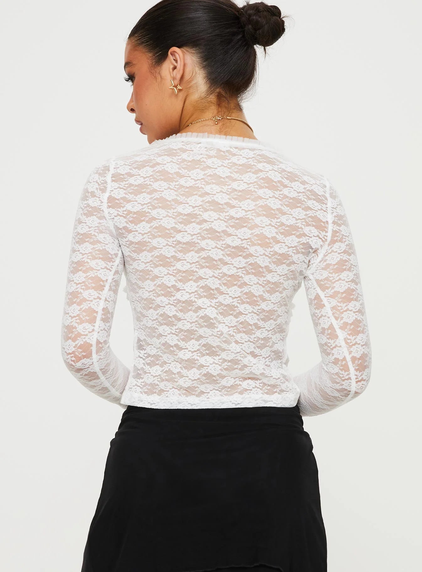 Cantone Long Sleeve Top White