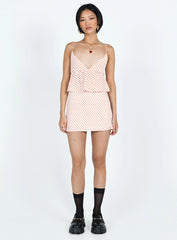 Selby Mini Skirt White / Red Polka Dot