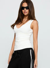 Loving Is Easy Ruched Top White