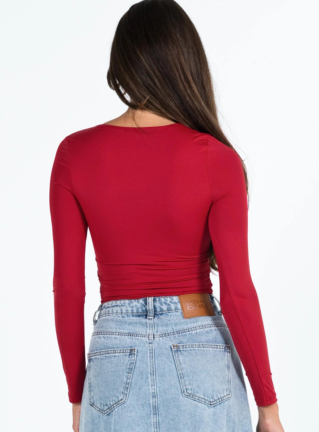 Back In Time Long Sleeve Top Red