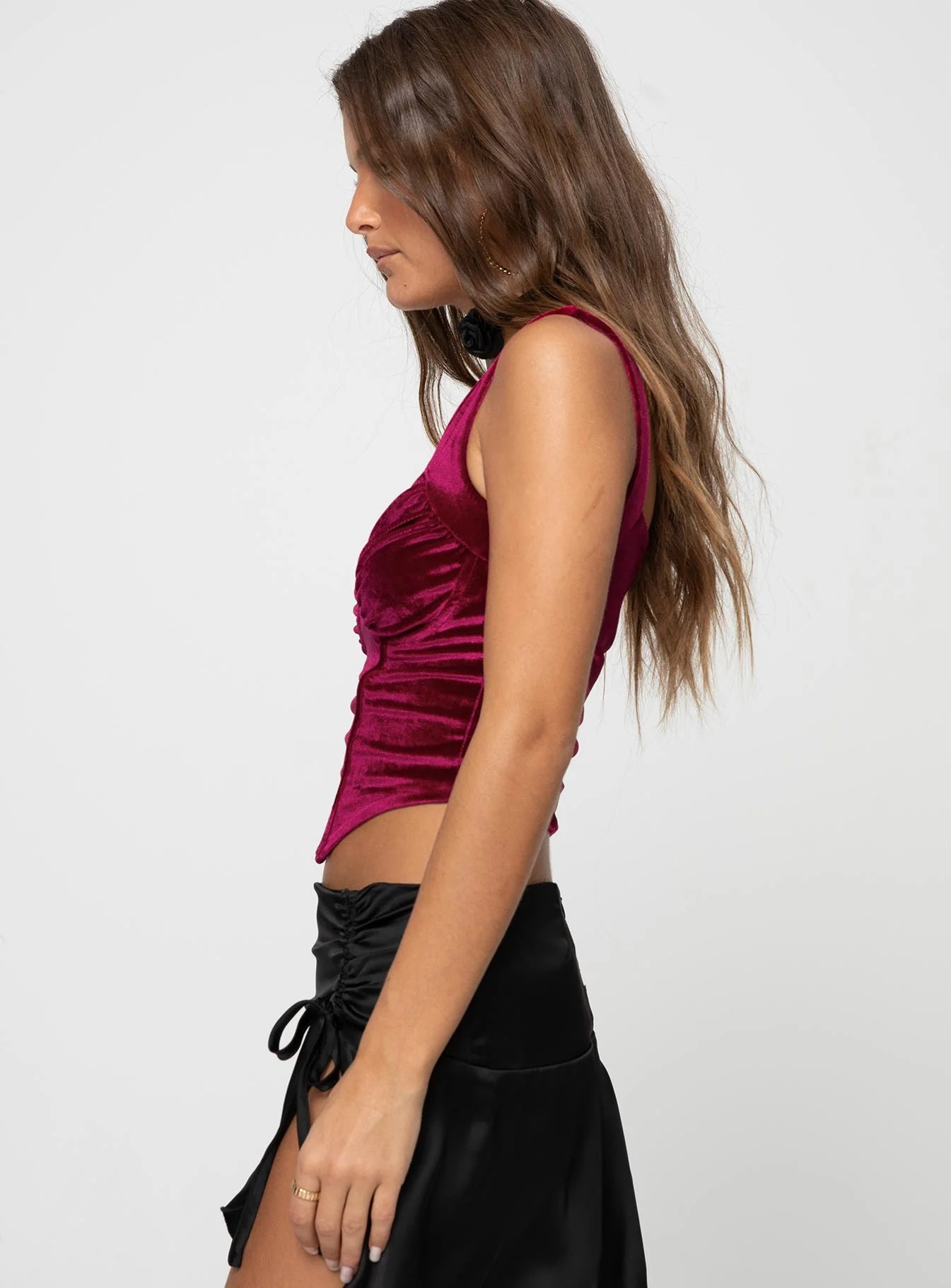Bruna Top Velvet Red