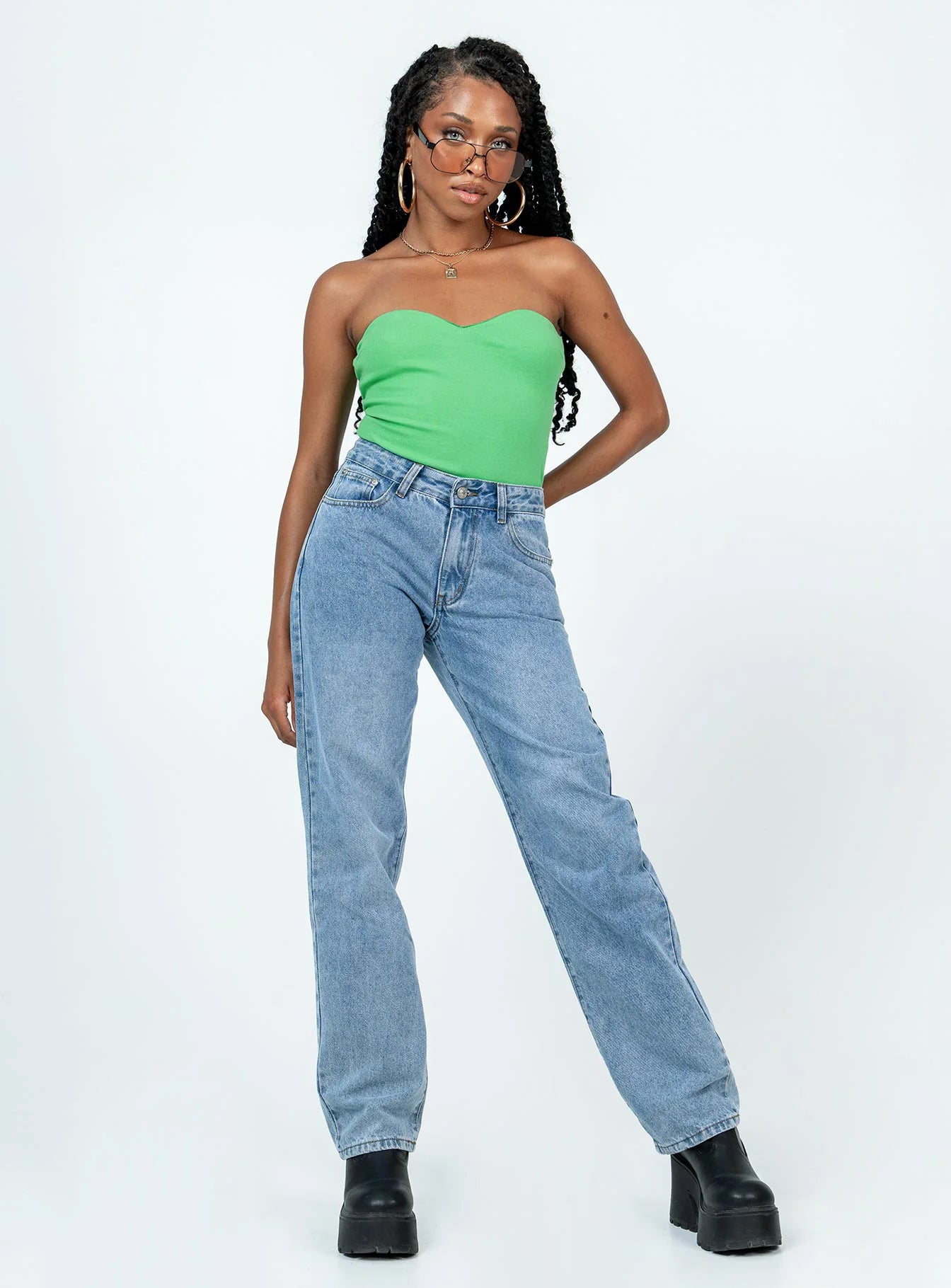 Aston Strapless Bodysuit Green