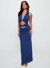 Labour Of Love Halter Maxi Dress Cobalt