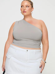 Annem One Shoulder Top Grey Curve