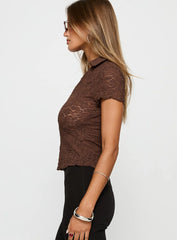 Best Shot Collared Top Brown