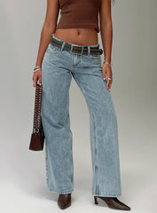 Ellanor Low Rise Slouch Denim Jean Light Blue