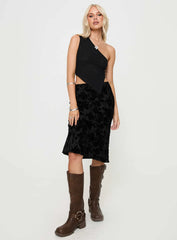Diya One Shoulder Top Black