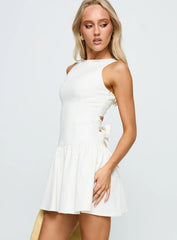 Faela Tie Back Mini Dress White