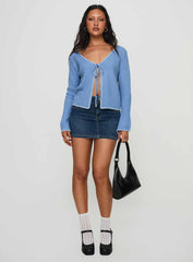 Jaimee Tie Up Knit Top Blue