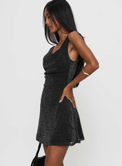 Romani Mini Dress Black Glitter