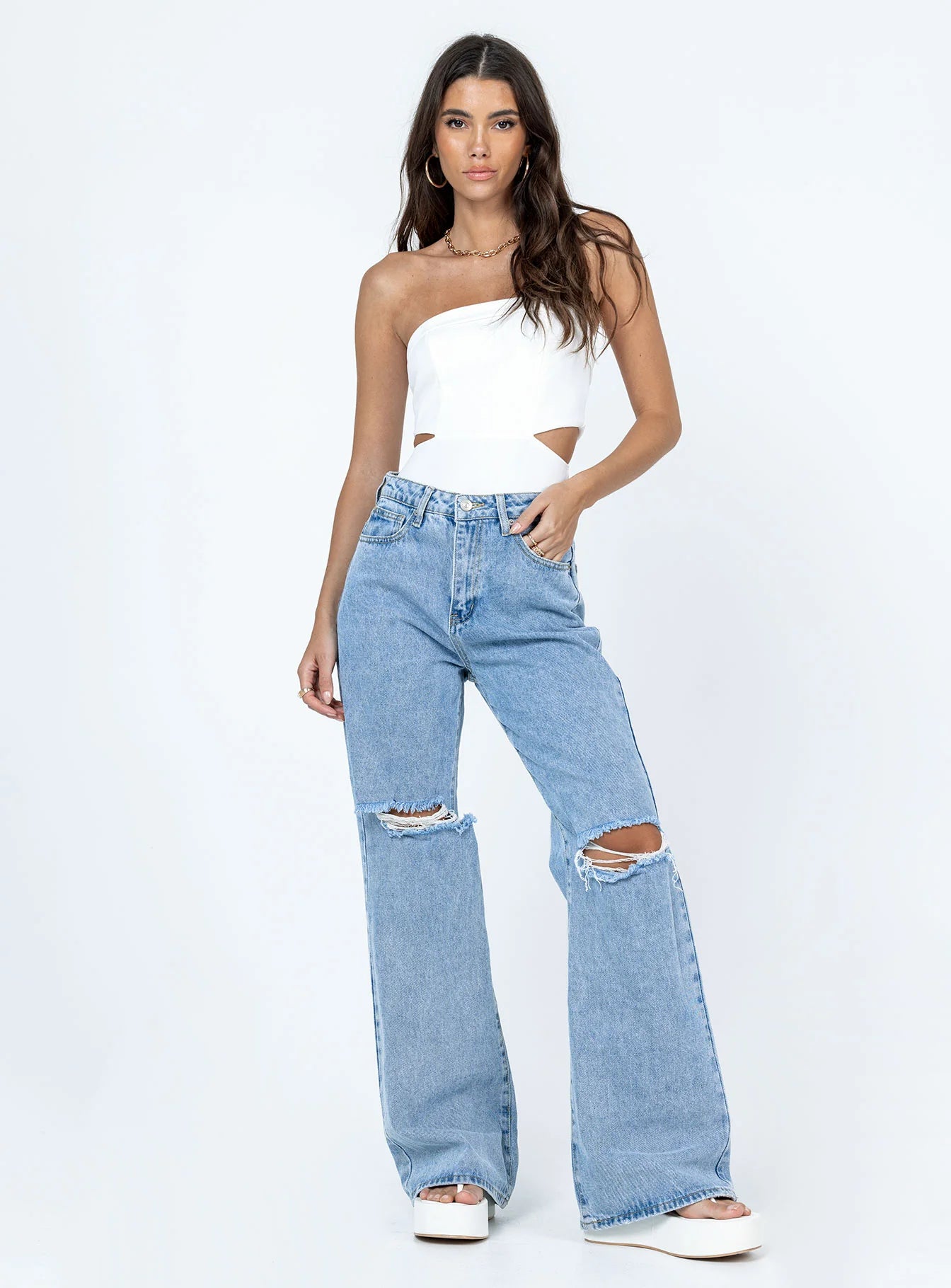 Alaska Strapless Bodysuit White