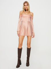 Spotlight Long Sleeve Mini Dress Pink