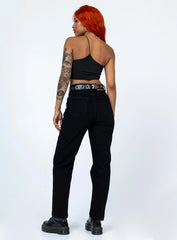 Raquelle Straight Leg Denim Jeans Black